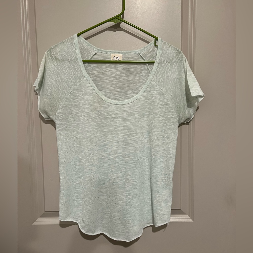 Check and Stripe t shirt - mint green - size medium